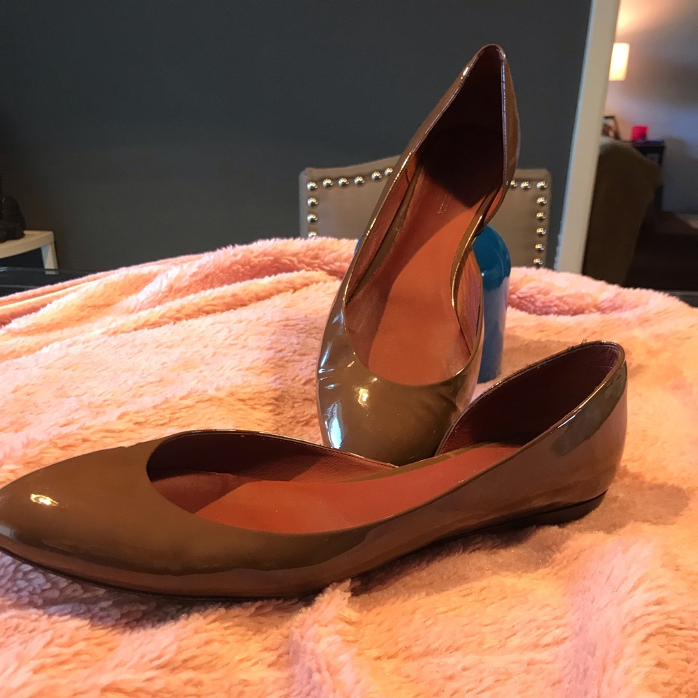 patent leather chocolate brown flats